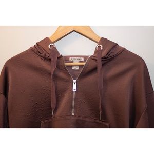 Mauve Athletic Crop Hoodie, M